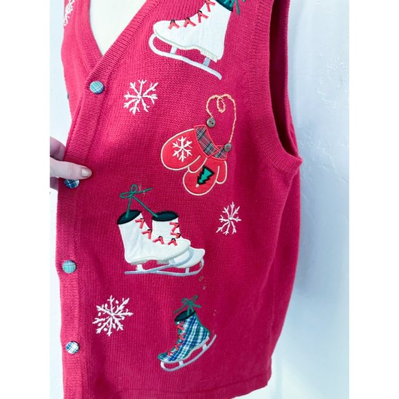 Vintage Ugly Christmas Sweater Vest Unique Oversized Holiday 2X - Picture 5 of 12